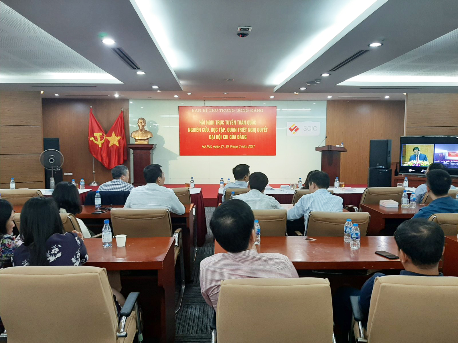 Đảng ủy SCIC tổ chức điểm cầu trực tuyến nghiên cứu, học tập, quán triệt, tuyên truyền Nghị quyết Đại hội XIII của Đảng.